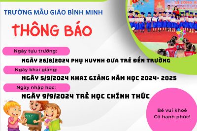 Trường Mẫu Giáo Bình Minh xin Thông Báo