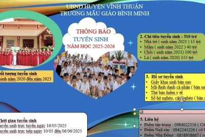 TRƯỜNG MẪU GIÁO BÌNH MINH THÔNG BÁO TUYỂN SINH NĂM HỌC 2025 – 2026
